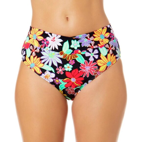 Penny Lane Juniors' High Waist Floral Bikini Bottoms Multicolor Size M Swimwear - Picture 2 of 2